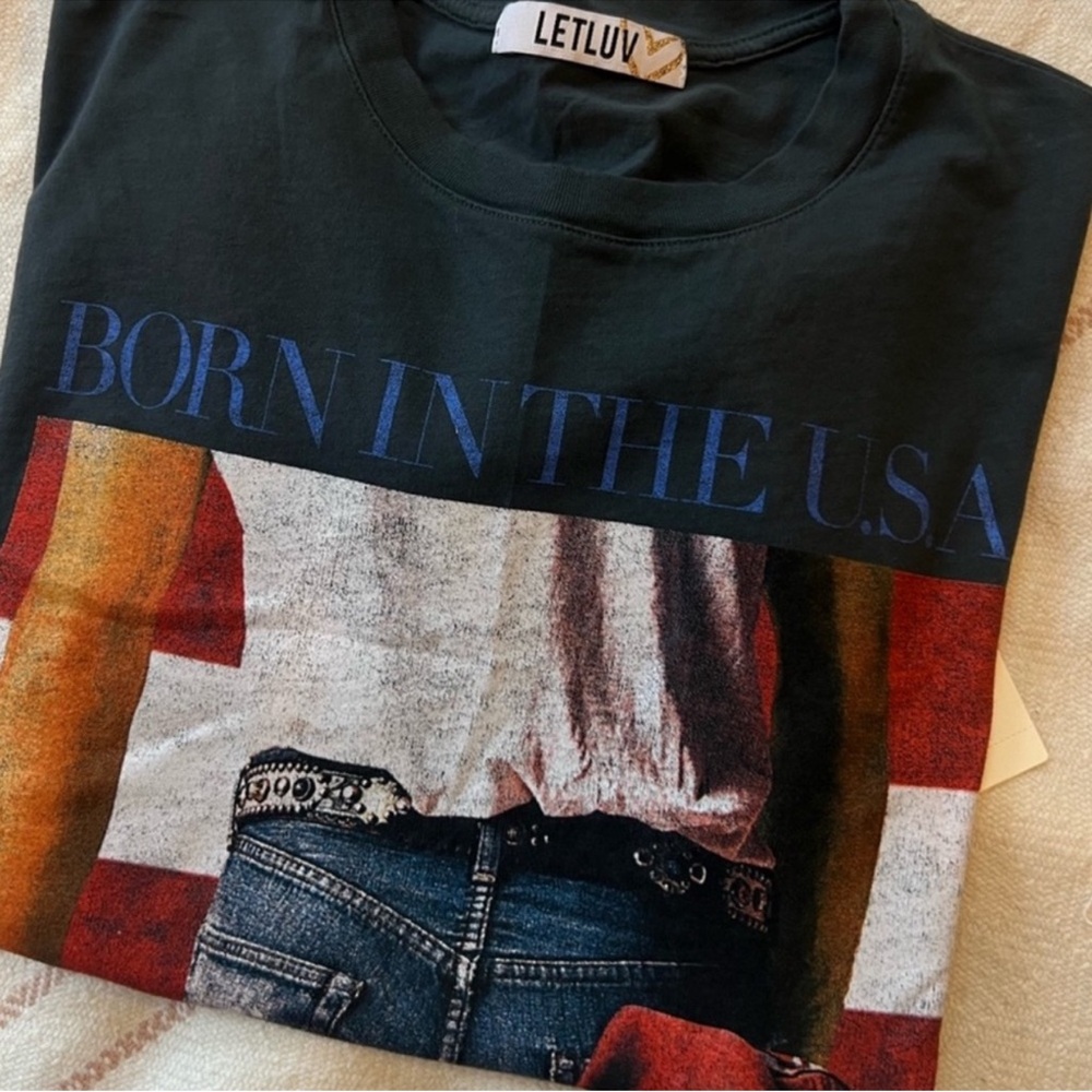Anthropologie / LetLuv Bruce Springsteen Boyfriend Tee, NEW - Picture 3 of 9
